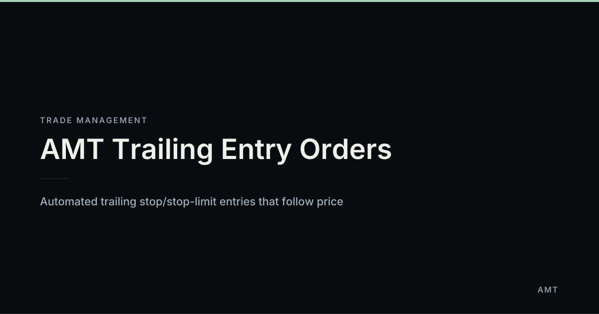 AMT Trailing Entry Orders — AMT Study Documentation